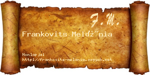 Frankovits Melánia névjegykártya